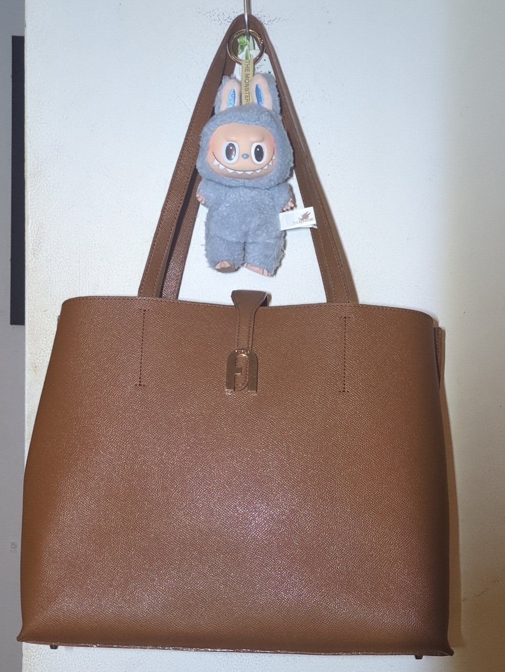Furla Tan Saffiano Leather Shoulder Tote NOW ONLY $30
